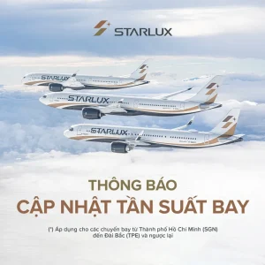 STARLUX thay đổi lịch trình bay giữa Hồ Chí Minh và Đài Bắc