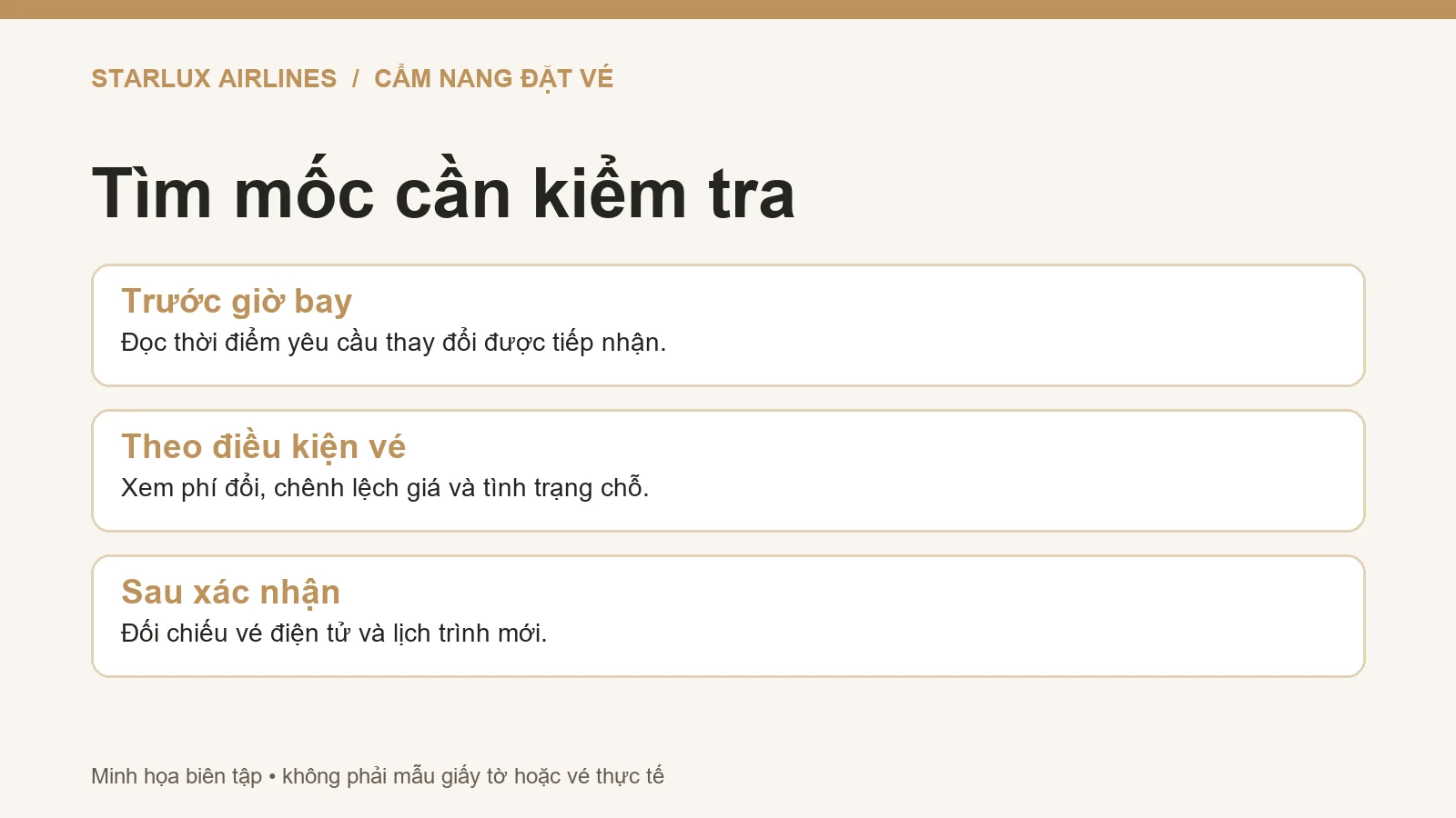 Ba mốc kiểm tra khi yêu cầu đổi ngày vé STARLUX