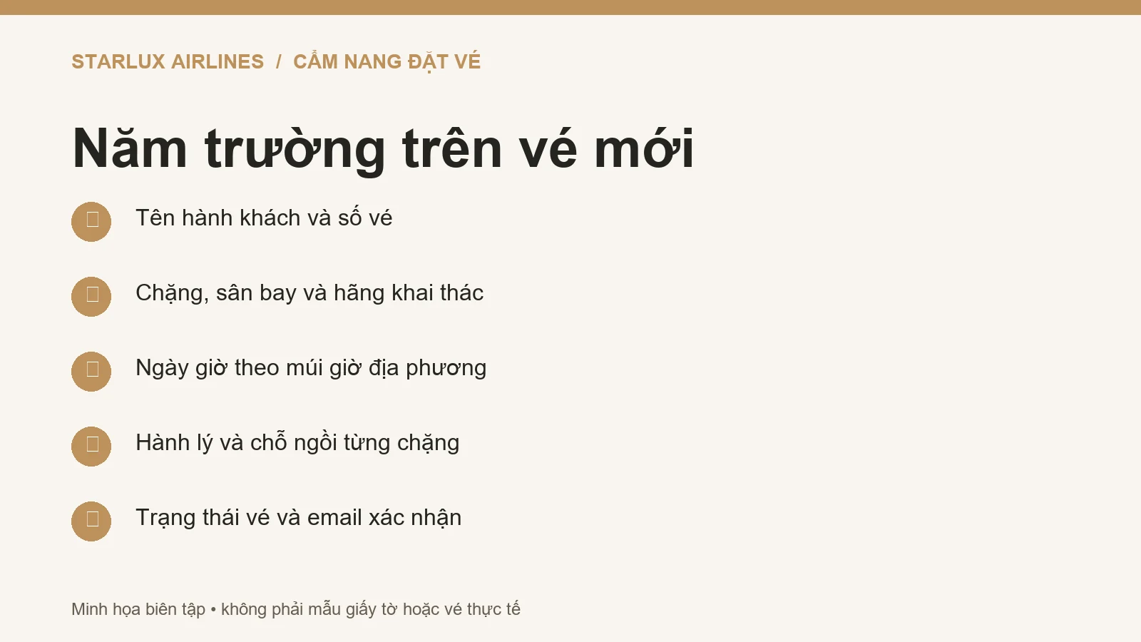 Checklist năm trường cần kiểm tra trên vé điện tử STARLUX sau đổi ngày