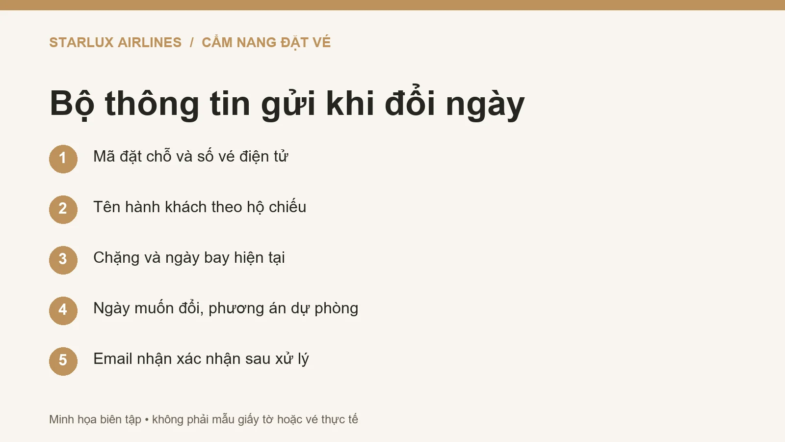 Năm thông tin cần chuẩn bị khi đổi ngày vé STARLUX